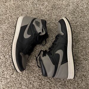 Jordan 1 Black and Gray High-Top Sneakers (Shadow)